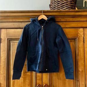 American Giant Navy Zip-Up Hoodie